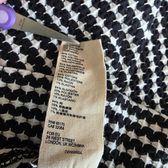 Free People Womens XS TopMock‎ Neck Sleeveless Black White Geometric Textured - Picture 4 of 6